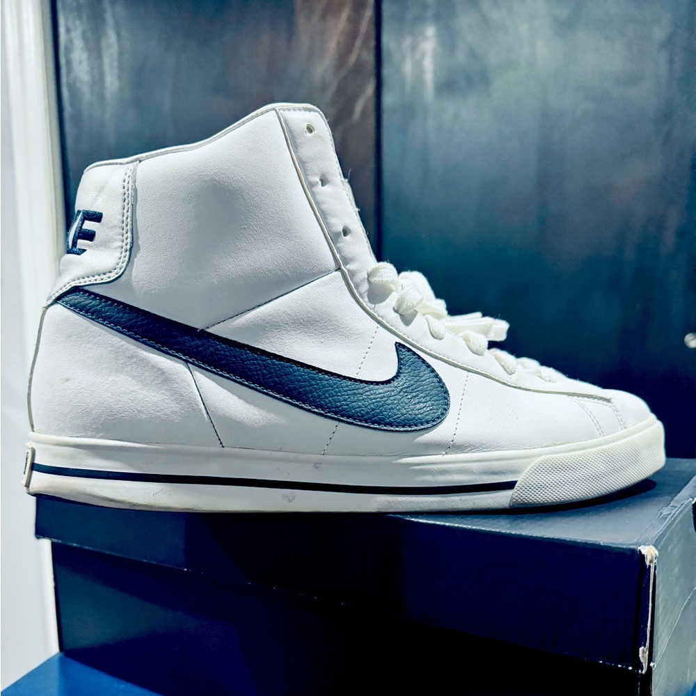 Nike White and Black High-Top Sneakers